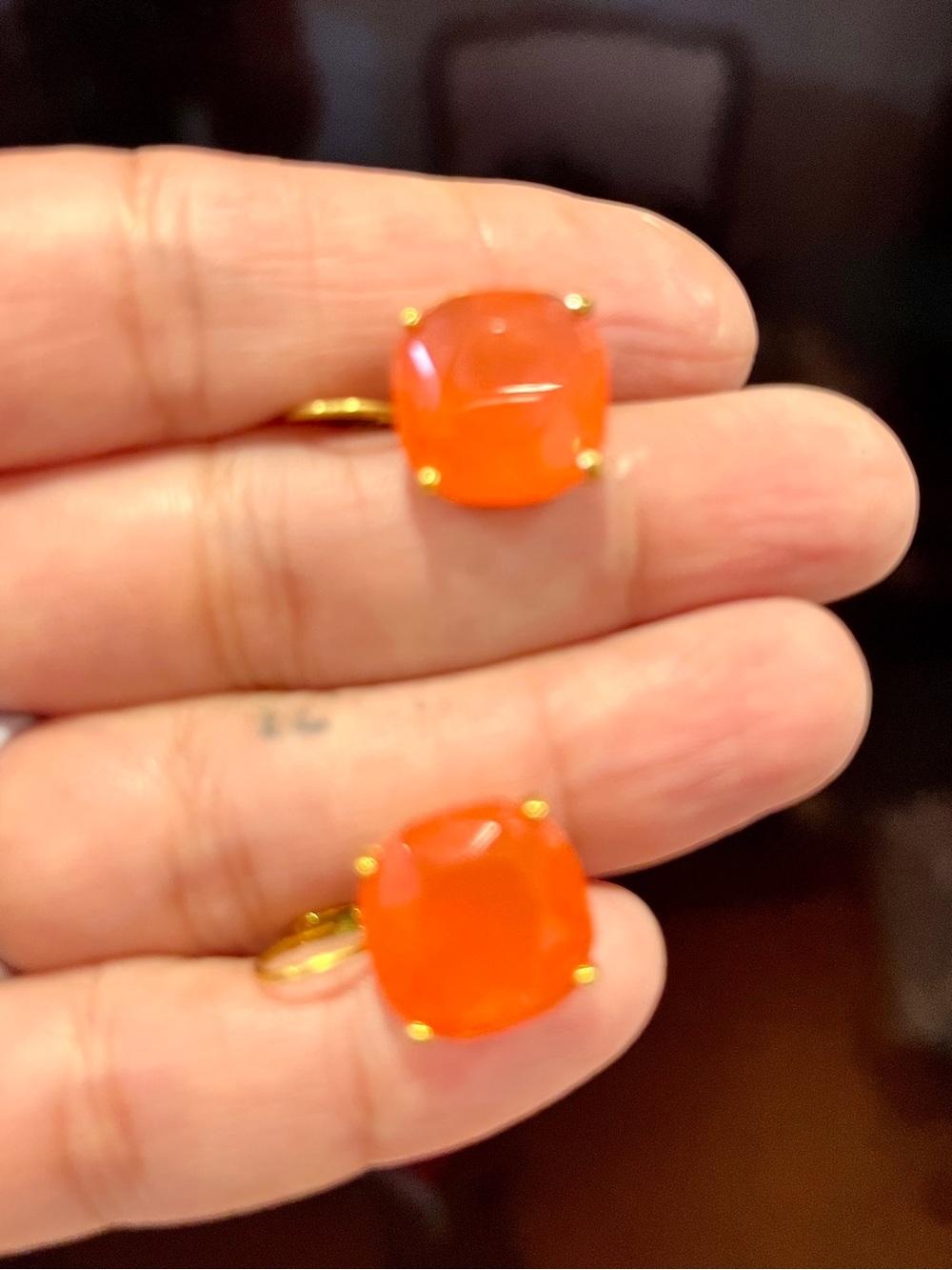kate spade Coral Glass Pendant Necklace with Matching Stud Earrings - Picture 3 of 3